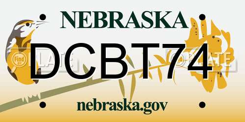 DCBT74 Nebraska License Plate