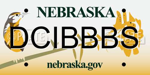 DCIBBBS Nebraska License Plate