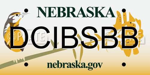 DCIBSBB Nebraska License Plate