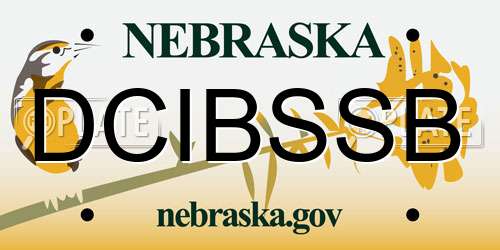 DCIBSSB Nebraska License Plate