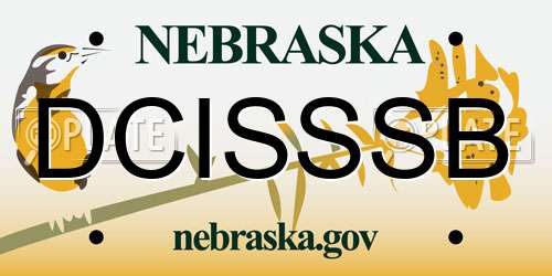 DCISSSB Nebraska License Plate