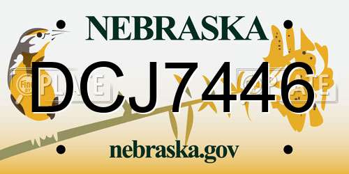 DCJ7446 Nebraska License Plate