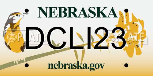 DCLI23 Nebraska License Plate