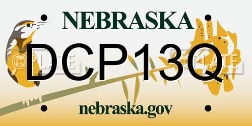 DCP13Q Nebraska License Plate