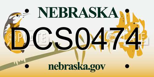 DCS0474 Nebraska License Plate