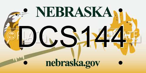 DCS144 Nebraska License Plate