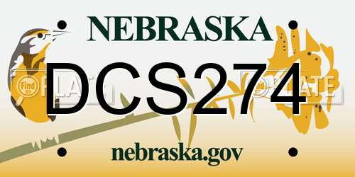 DCS274 Nebraska License Plate
