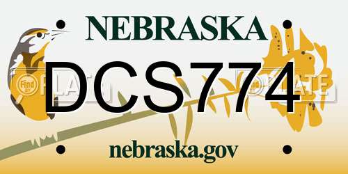 DCS774 Nebraska License Plate