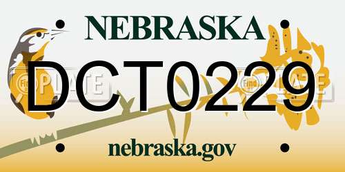 DCT0229 Nebraska License Plate