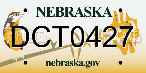 DCT0427 Nebraska License Plate