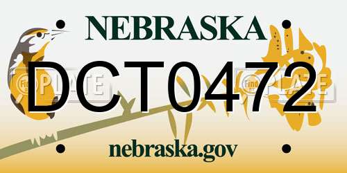 DCT0472 Nebraska License Plate