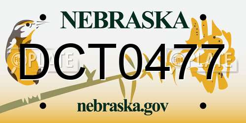 DCT0477 Nebraska License Plate