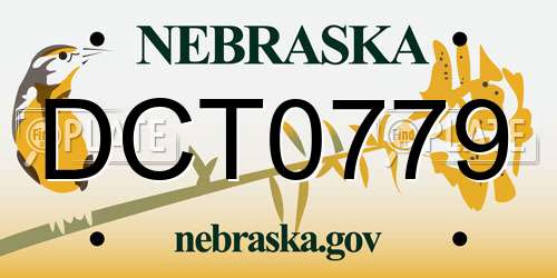 DCT0779 Nebraska License Plate