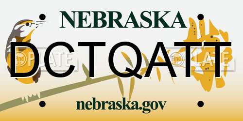 DCTQATT Nebraska License Plate