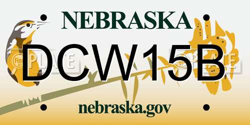 DCW15B Nebraska License Plate