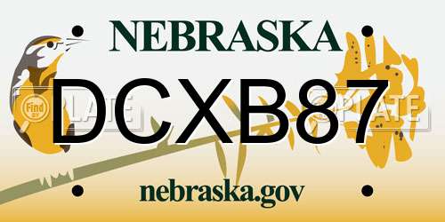 DCXB87 Nebraska License Plate