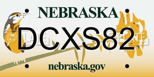 DCXS82 Nebraska License Plate