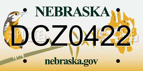DCZ0422 Nebraska License Plate