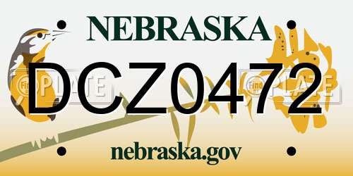 DCZ0472 Nebraska License Plate