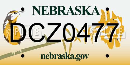 DCZ0477 Nebraska License Plate