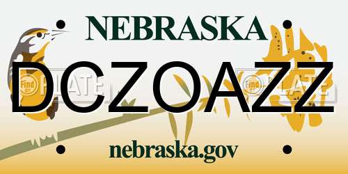 DCZOAZZ Nebraska License Plate