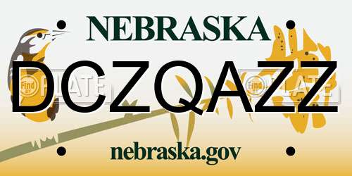 DCZQAZZ Nebraska License Plate