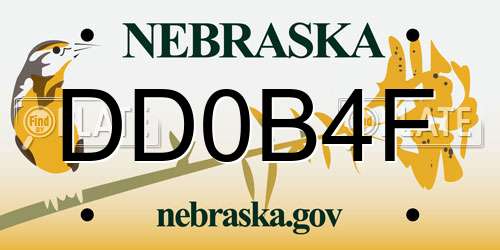 DD0B4F Nebraska License Plate