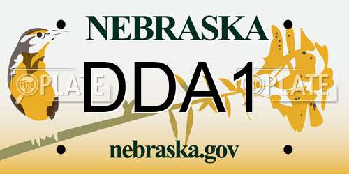 DDA1 Nebraska License Plate
