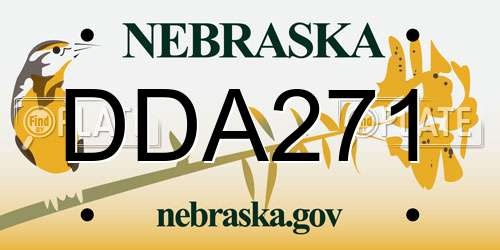 DDA271 Nebraska License Plate