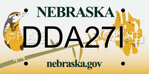 DDA27I Nebraska License Plate