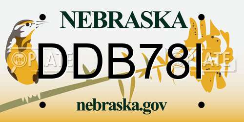 DDB78I Nebraska License Plate