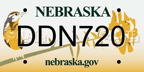 DDN720 Nebraska License Plate
