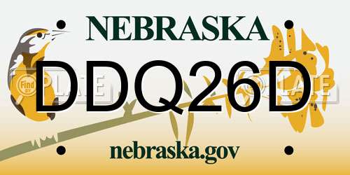 DDQ26D Nebraska License Plate