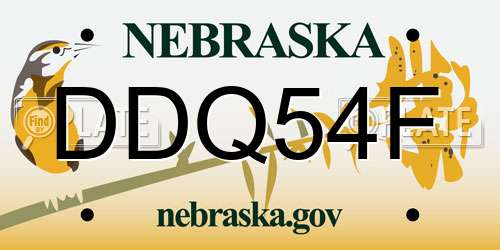 DDQ54F Nebraska License Plate