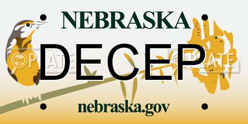 DECEP Nebraska License Plate