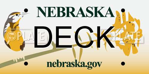 DECK Nebraska License Plate