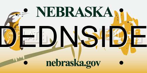 DEDNSIDE Nebraska License Plate