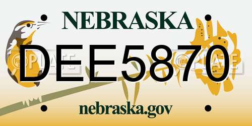 DEE5870 Nebraska License Plate