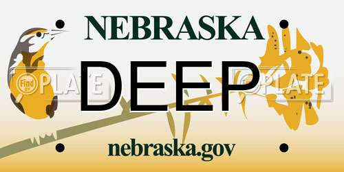 DEEP Nebraska License Plate
