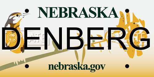 DENBERG Nebraska License Plate