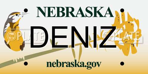 DENIZ Nebraska License Plate