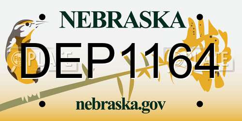 DEP1164 Nebraska License Plate