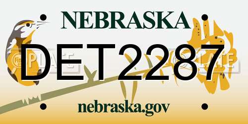 DET2287 Nebraska License Plate