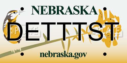 DETTTST Nebraska License Plate