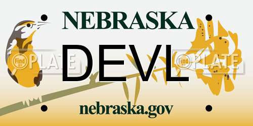 DEVL Nebraska License Plate