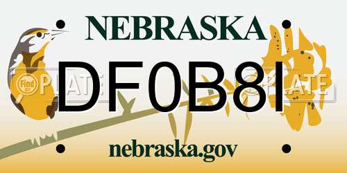 DF0B8I Nebraska License Plate