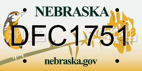 DFC1751 Nebraska License Plate