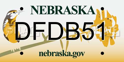 DFDB51 Nebraska License Plate