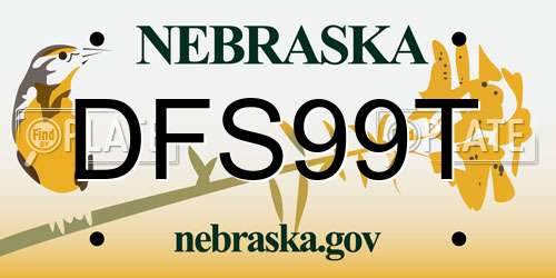 DFS99T Nebraska License Plate