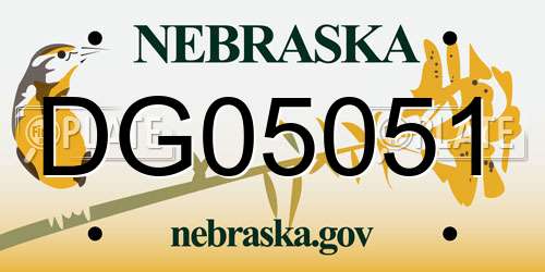 DG05051 Nebraska License Plate